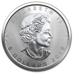 Srebrna moneta Kanadyjski Liść Klonowy 1oz awers