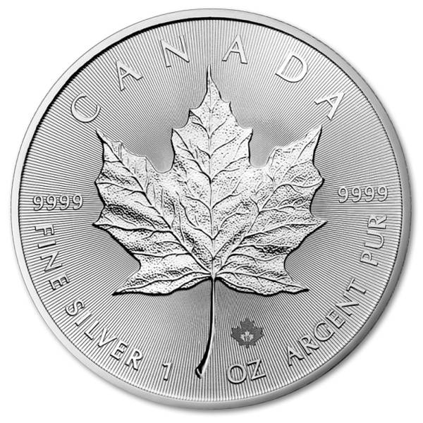Srebrna moneta Kanadyjski Liść Klonowy 1oz rewers
