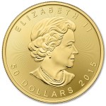 Złota moneta Kanadyjski Liść Klonu 1 oz awers