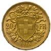 Złota moneta 20 Franków Szwajcaria awers