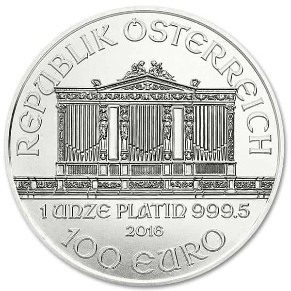 Platynowa moneta Wiedeńscy Filharmonicy 1 oz awers