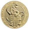 Złota moneta Bestie Królowej Lew Angielski 1 oz rewers