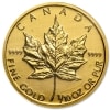 Złota moneta Liść Klonowy 1/10 oz rewers
