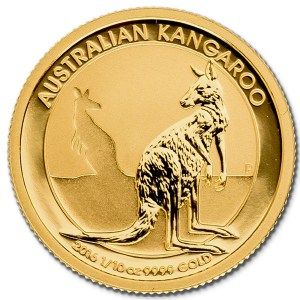 Złota moneta Australijski Kangur 1/10 oz rewers