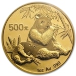 Złota moneta Chińska Panda 1 oz rewers