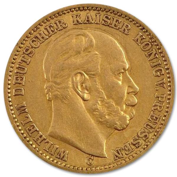 Złota moneta 20 Marek Wilhelm I rewers