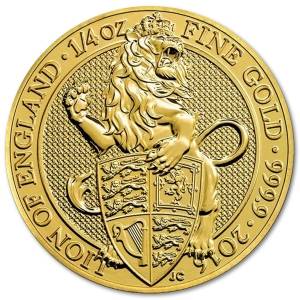 Złota moneta Bestie Królowej: Lew Angielski 1/4 oz rewers