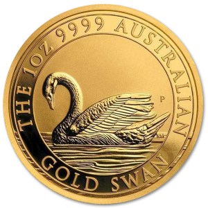Złota moneta Łabędź Australijski 1 rewers