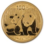 Złota moneta Chińska Panda 1/4 oz rewers