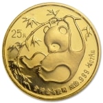 Złota moneta lokacyjna Chińska Panda 1/4oz rewers