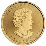 Złota moneta Kanadyjski Liść Klonu 1/2 oz awers