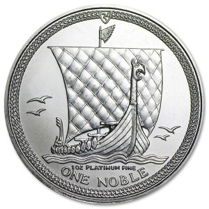 Platynowa moneta Noble Wyspa Man 1oz rewers