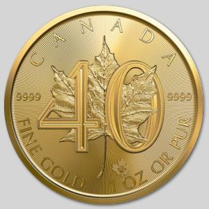 Złota moneta Kanadyjski Liść Klonowy 1 oz rewers