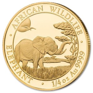 Złota moneta Słoń Somalijski 1/4 oz rewers