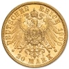 Złota moneta 20 Marek Wilhelm II awers