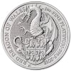 Platynowa moneta Bestie Królowej Czerwony Smok Walii 1oz rewers