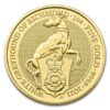 Złota moneta Bestie Królowej Biały Chart z Richmond 1 oz rewers