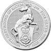 Srebrna moneta Bestie Królowej: Biały Chart z Richmond 2oz rewers