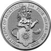 Srebrna moneta Bestia Królowej: Biały Lew Mortimerów 2oz rewers