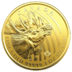 Złota moneta Zew Natury Łoś 1 oz rewers