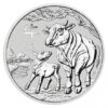 Srebrna moneta Lunar III Rok Bawołu 2 oz rewers