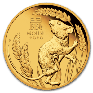 Złota moneta Lunar III Rok Myszy 1oz rewers