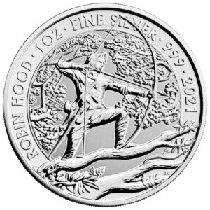 srebrna moneta Robin Hood 1 oz rewers