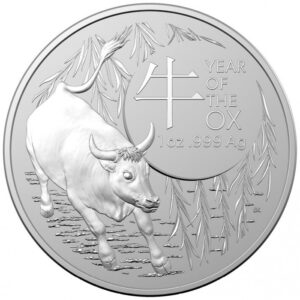 Srebrna moneta Lunar RAM Rok Bawołu 1 oz rewers