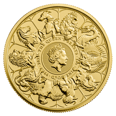 Złota moneta Bestie Królowej 1oz awers