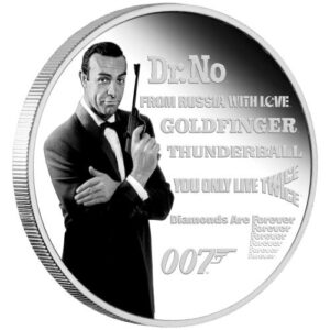 Srebrna moneta James Bond: Sean Connery 1 oz rewers