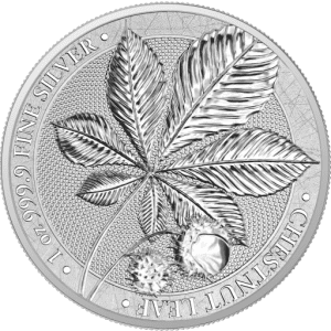 Srebrna moneta Liść Kasztanowca 1oz rewers