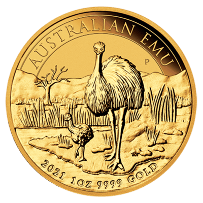 Złota moneta Australijskie Emu 1oz rewers