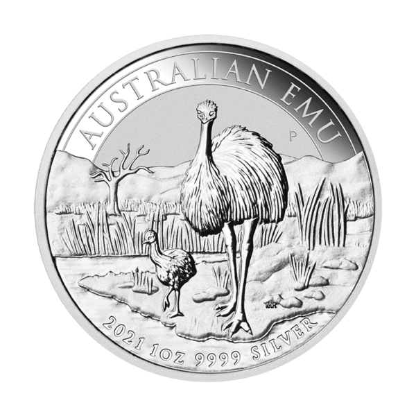 Srebrna moneta Australijskie Emu 1oz rewers