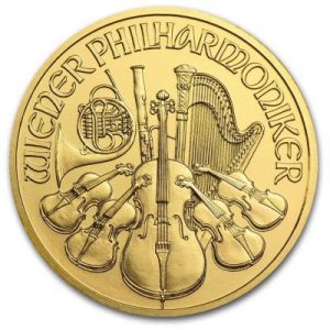 Złota moneta Wiedeńscy Filharmonicy rewers