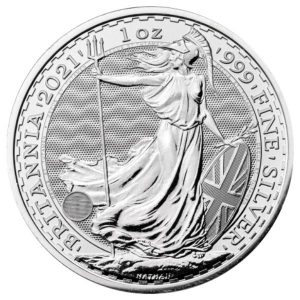 Srebrna moneta Britannia 1 oz rewers