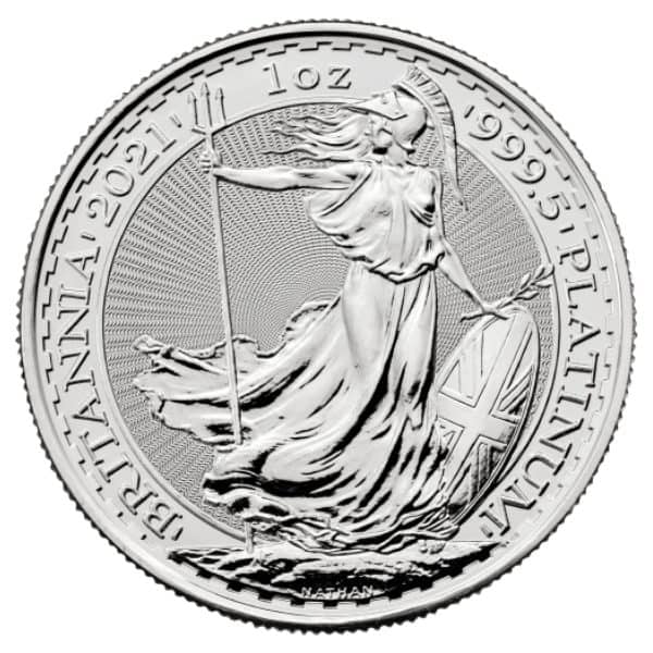 Platynowa moneta Britania rewers