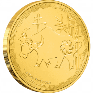 Złota moneta Niue Rok Bawołu 2021 rewers