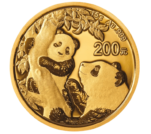Złota moneta lokacyjna Chińska Panda 15g 2021 rewers