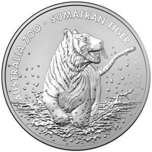 Srebrna moneta Australijskie Zoo: Tygrys Sumatrzański 1oz rewers