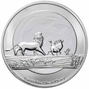 Srebrna moneta Król Lew 1 oz rewers