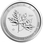 Srebrna moneta Kanadyjski Liść Klonowy 10oz 2021 rewers