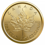 Złota moneta Liść Klonowy 1/10 oz 2021 rewers
