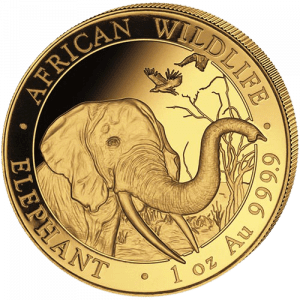 Złota moneta Somalijski Słoń 1 oz 2018 rewers