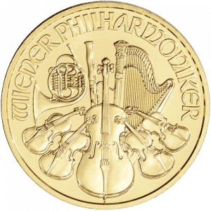 Złota moneta Wiedeńscy Filharmonicy 1/4 oz 2021 rewers