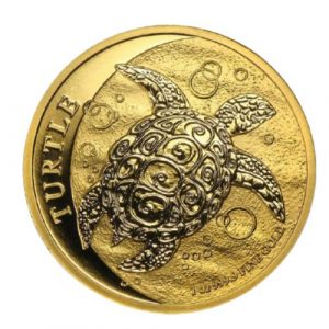 Złota moneta Niue Żółw 1 oz rewers