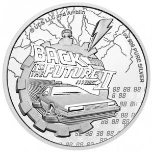 Srebrna moneta Powrót do Przyszłości II 1 oz 2021 rewers