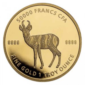 Złota Moneta Chad Mandala Wildlife Antylopa 1 oz 2021 rewers
