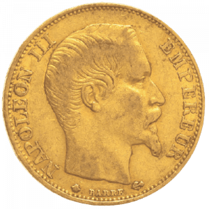 Złota moneta lokacyjna 20 Franków Napoleon III