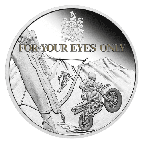 Srebrna moneta James Bond 007 Tylko dla Twoich oczu 40 rocznica 1 oz 2021 rewers