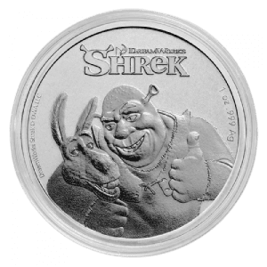 Srebrna moneta Shrek 1 oz 2021 rewers